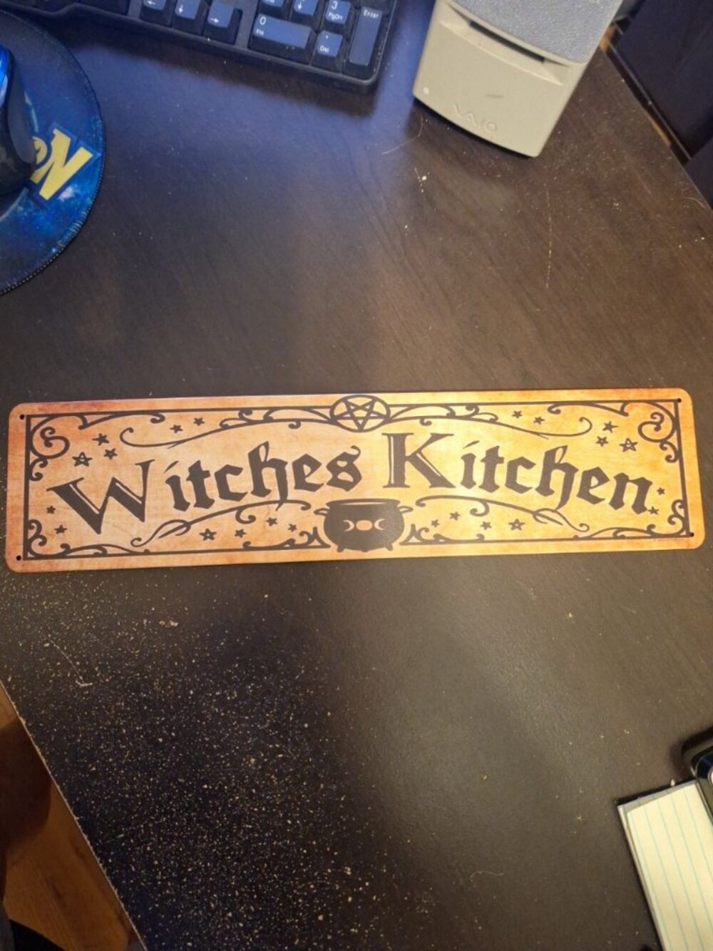 Witches Kitchen Metal Tin Sign 4" x 12" Halloween Rustic Wall Decor Witch Theme